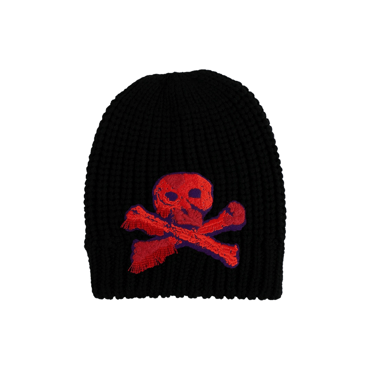 Palm Angels Wool Knit Skull And Crossbones Patch Beanie 'Black'