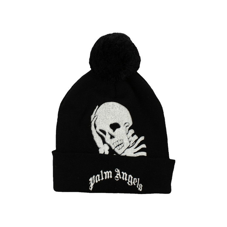 Palm Angels Wool Thinking Skull Knit Beanie 'Black'