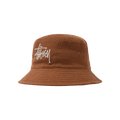 Stussy Gauze Cotton Big Logo Bucket Hat 'Brown'