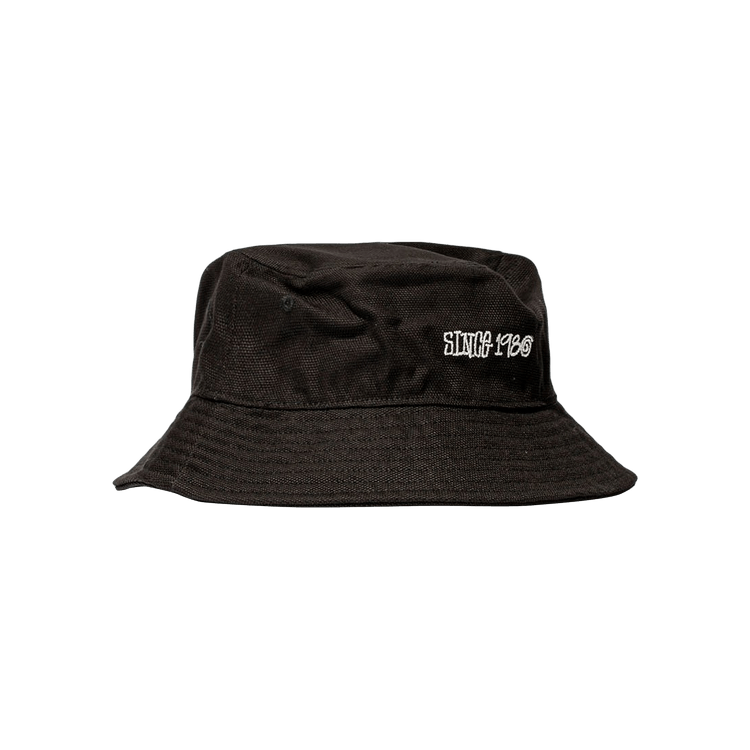 Stussy Canvas Wide Brim Bucket Hat 'Black'