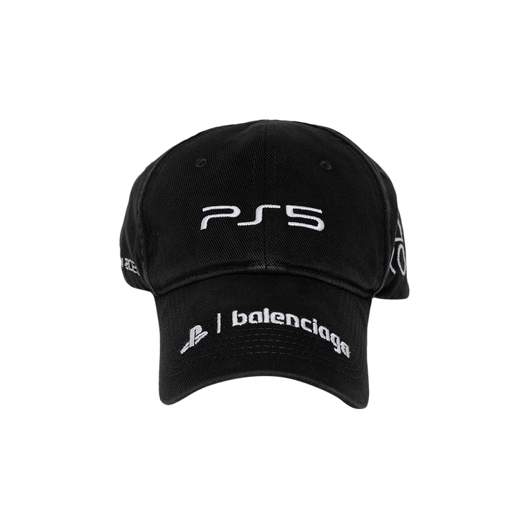 Balenciaga Embroidered PS5 Cap 'Black/White'