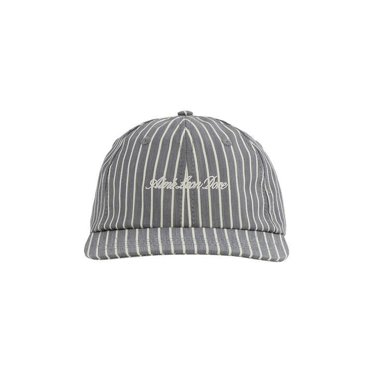 Aimé Leon Dore Striped Poplin Logo Hat 'Navy/Cream Pinstripe'