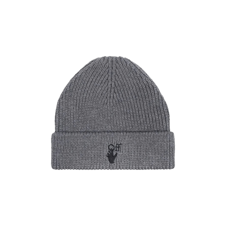 Off-White Hand Off Wool Rib Beanie 'Grey/Black'