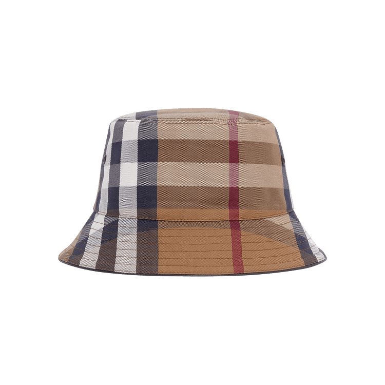 Burberry Check Cotton Canvas Bucket Hat 'Birch Brown'