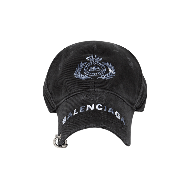 Balenciaga Destroyed BB Pierced Cap 'Black/White'
