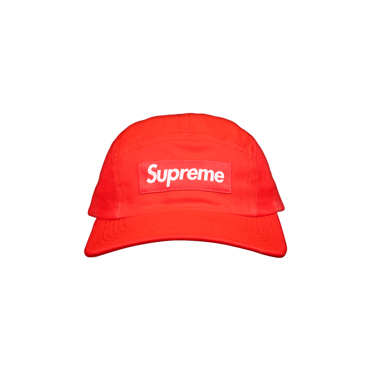 Supreme Washed Chino Twill Camp Cap 'Neon Red'