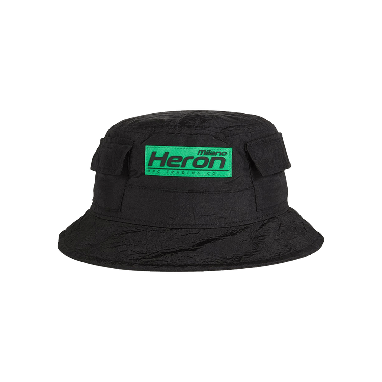 Heron Preston HP Trading Crinkle Bucket Hat 'Black/Green'