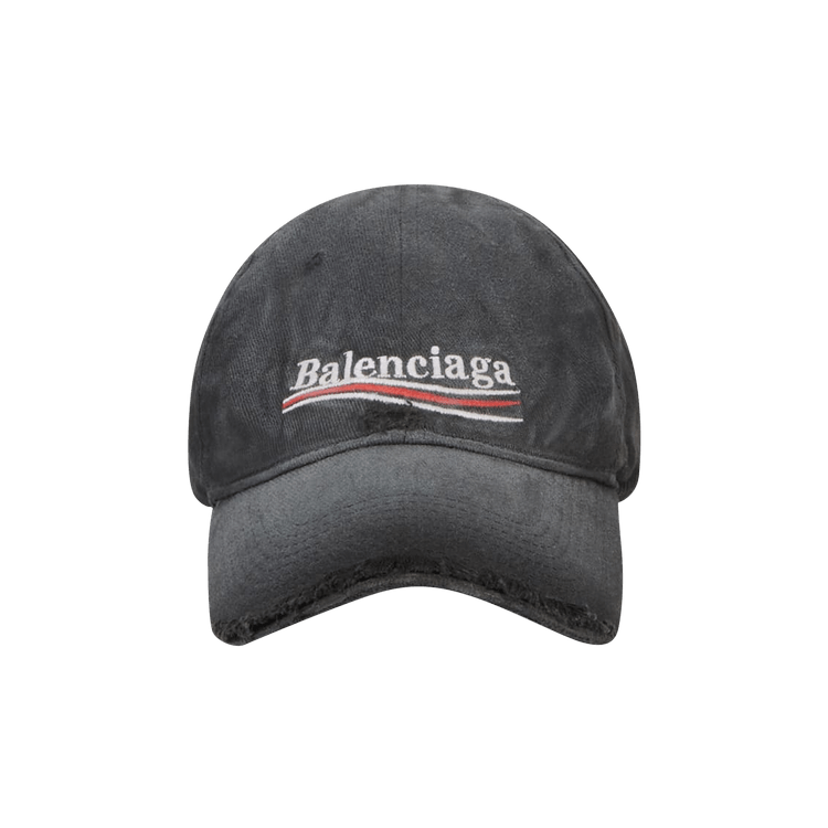 Balenciaga Political Destroyed Baseball Cap 'Black/White'
