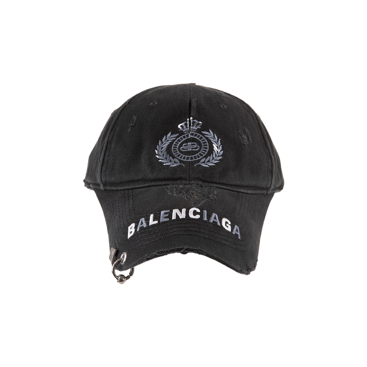Balenciaga BB Laurel Destroyed Piercing Cap 'Black/White'