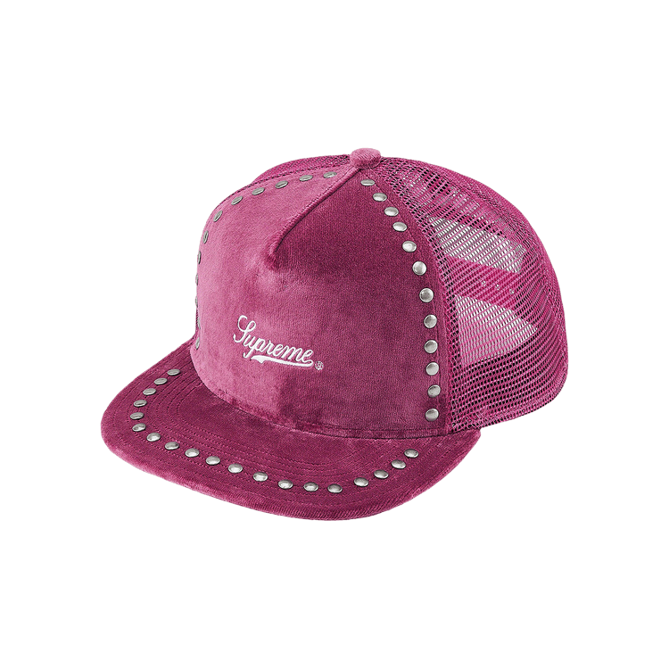 Supreme Studded Velvet Mesh Back 5-Panel 'Dusty Pink'