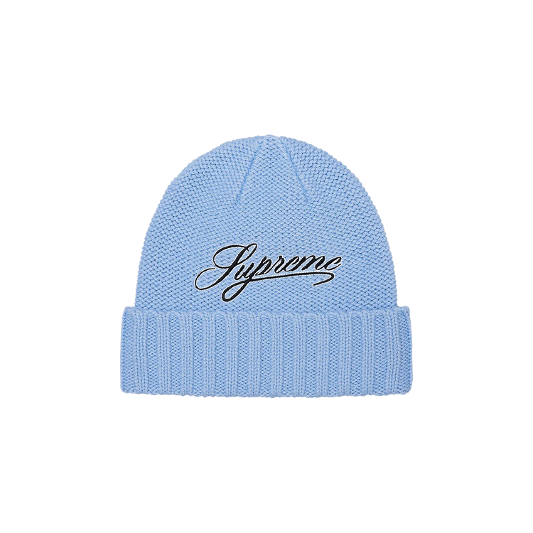 Supreme Script Logo Beanie 'Light Blue'
