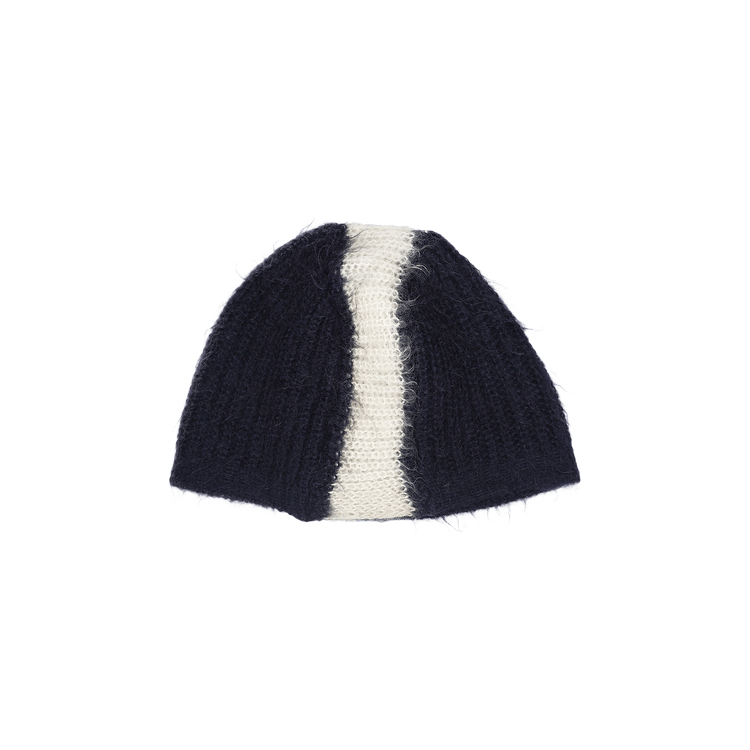 Vintage Prada Mohair Beanie 'Black/Cream'