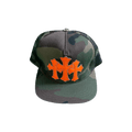 Chrome Hearts Triple Cross Cemtery Trucker Hat 'Orange/Camo'