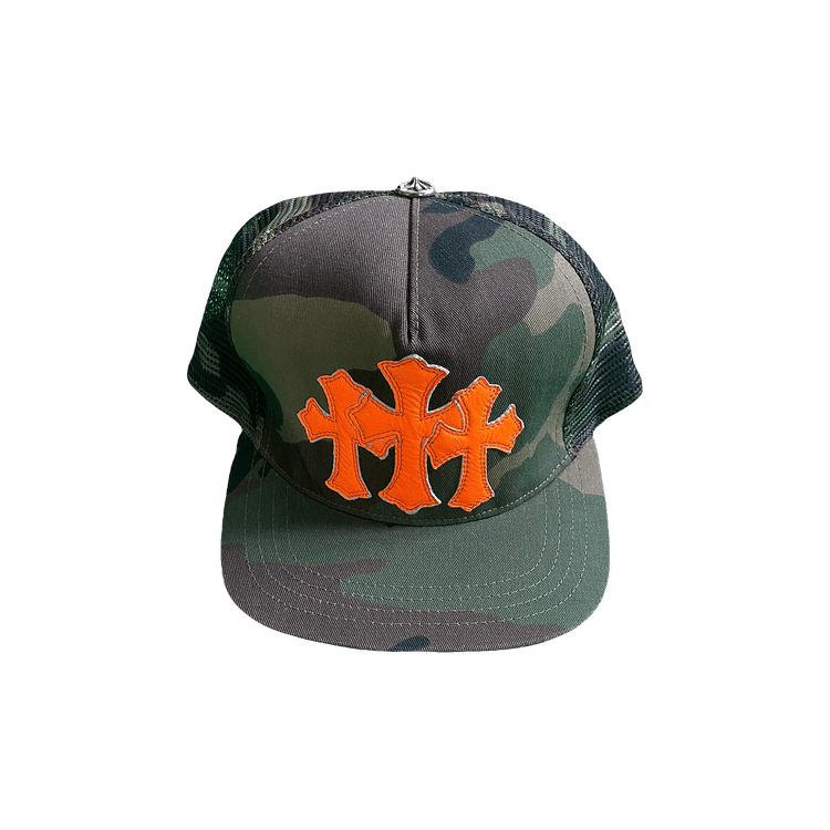 Chrome Hearts Triple Cross Cemtery Trucker Hat 'Orange/Camo'
