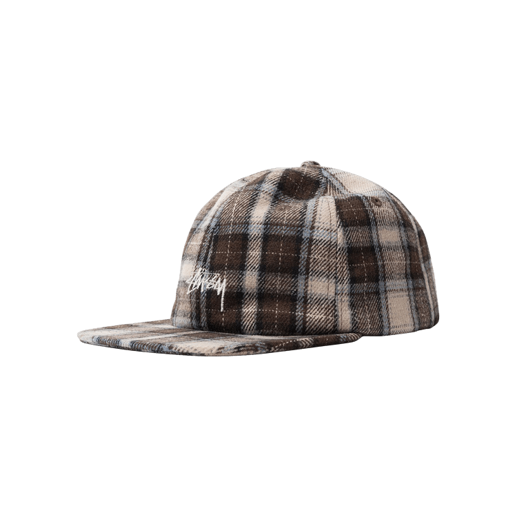 Stussy Flannel Plaid Stock Strapback 'Brown'