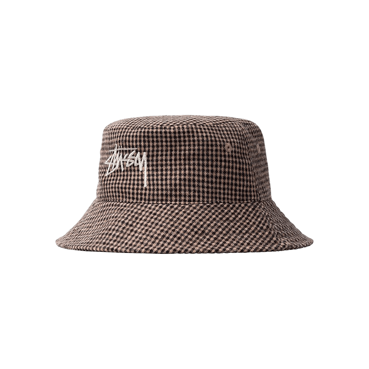 Stussy Wool Check Big Stock Bucket 'Brown'