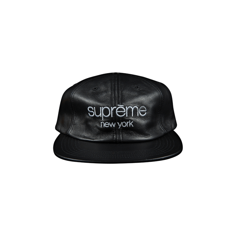 Supreme Leather Classic Logo 6-Panel 'Black'