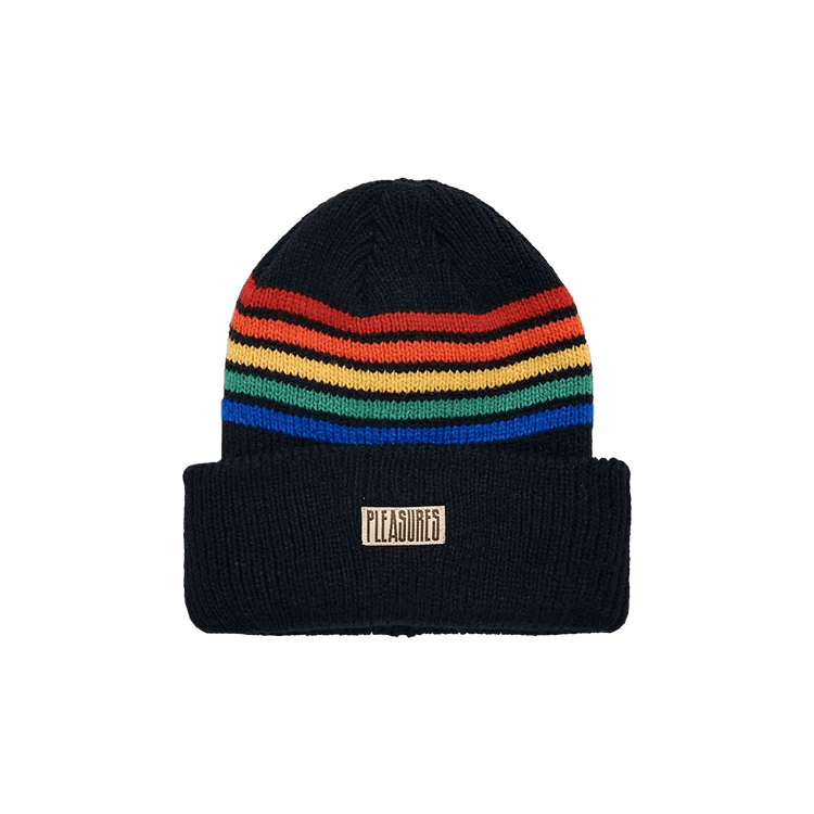 Pleasures Island Striped Beanie 'Black'