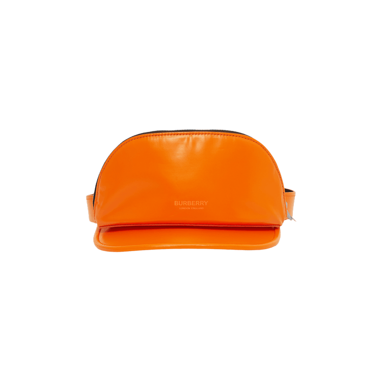Burberry Rubberised Cotton Visor With Detachable Zip Pocket 'Orange'
