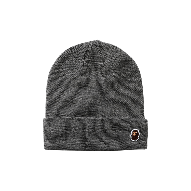 BAPE Ape Head One Point Knit Cap 'Grey'