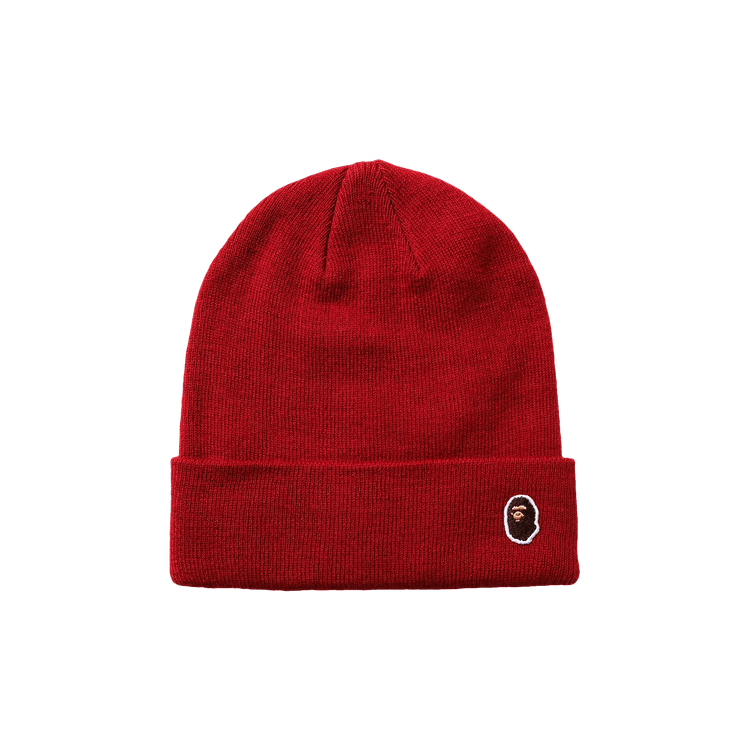 BAPE Ape Head One Point Knit Cap 'Red'