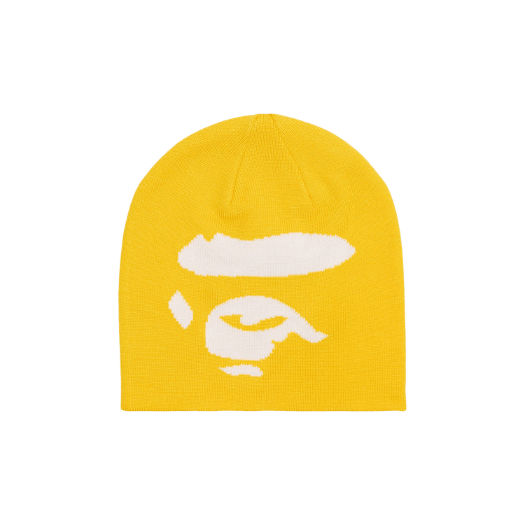 BAPE Ape Face Knit Cap 'Yellow'