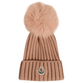 Moncler Ribbed Hat With Pom Pom 'Pink'