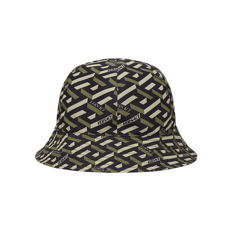Versace Greca Signature Print Bucket Hat 'Khaki/Black'