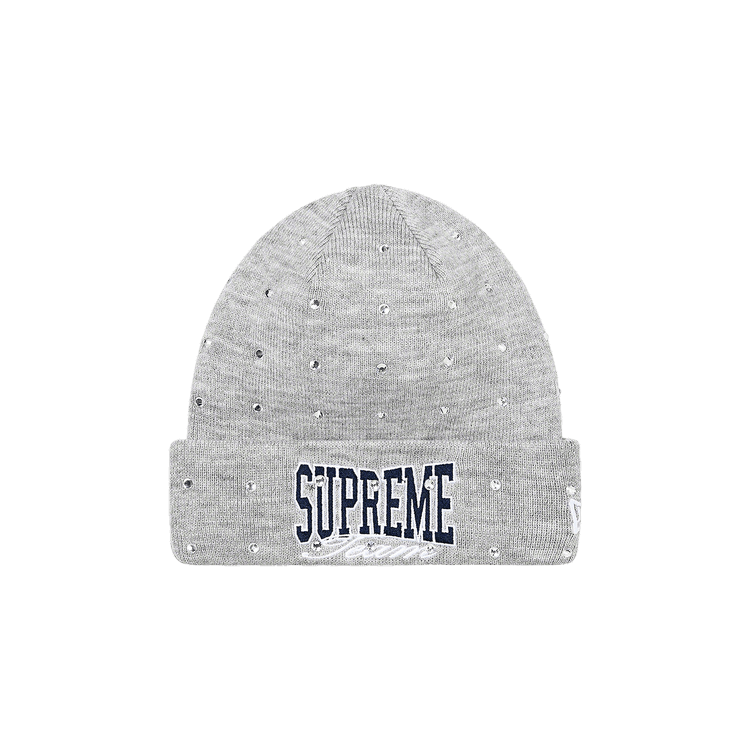Supreme x New Era Rhinestone Beanie 'Heather Grey'