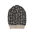 Balmain Maxi Monogram Beanie 'Ivoire/Noir'