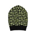 Balmain Maxi Monogram Wool Beanie 'Jaune Fluo/Noir'