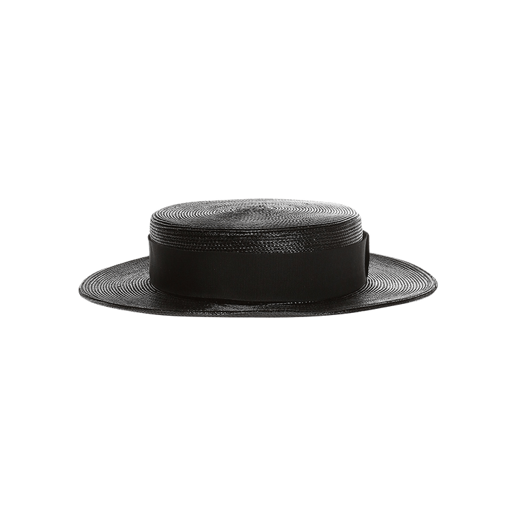 Saint Laurent Straw Boat Hat 'Black'