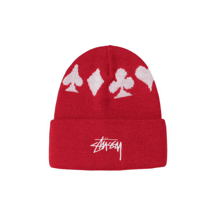 Stussy Full Suite Jacquard Cuff Beanie 'Red'
