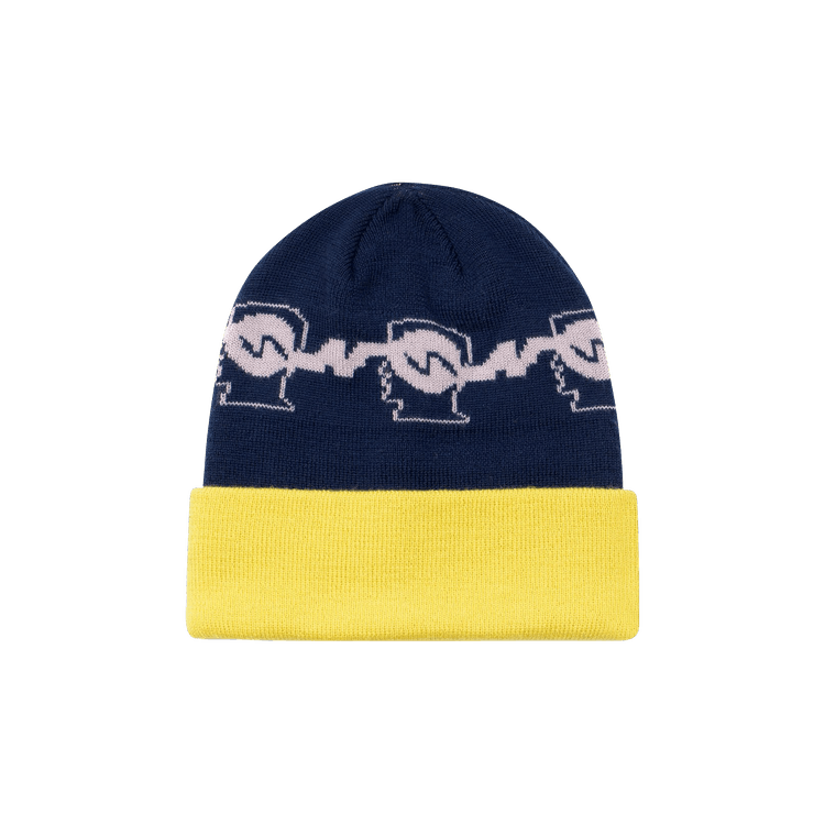 Brain Dead Running Logo Head Wool Beanie 'Navy'