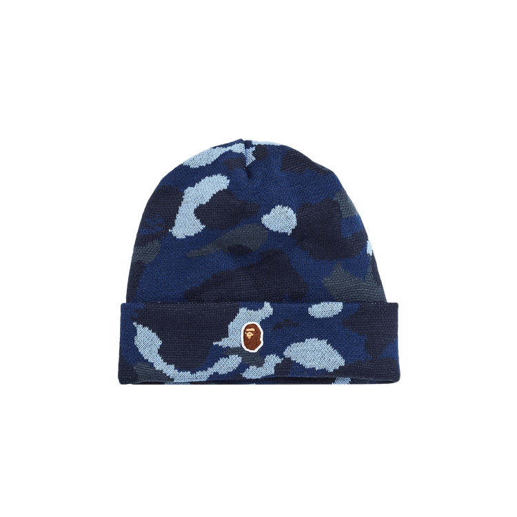 BAPE Logo-Patch Camouflage Beanie 'Blue'