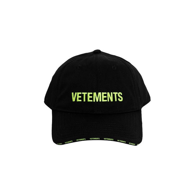 Vetements Iconic Logo Cap 'Black/Neon Yellow'