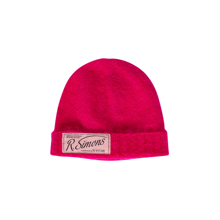 Raf Simons Knit Beanie With Woven Label 'Pink'