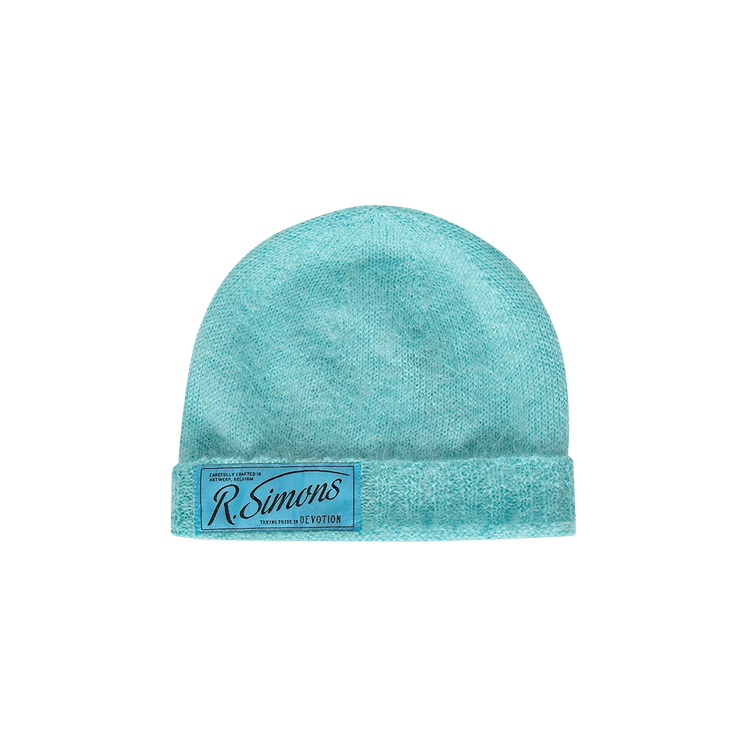 Raf Simons Knit Beanie With Woven Label 'Aqua'