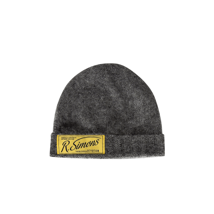 Raf Simons Knit Beanie With Woven Label 'Grey'