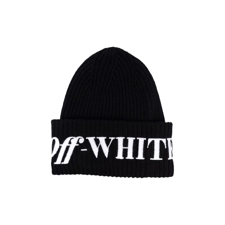 Off-White Logo Ribbed Beanie 'Black/White'