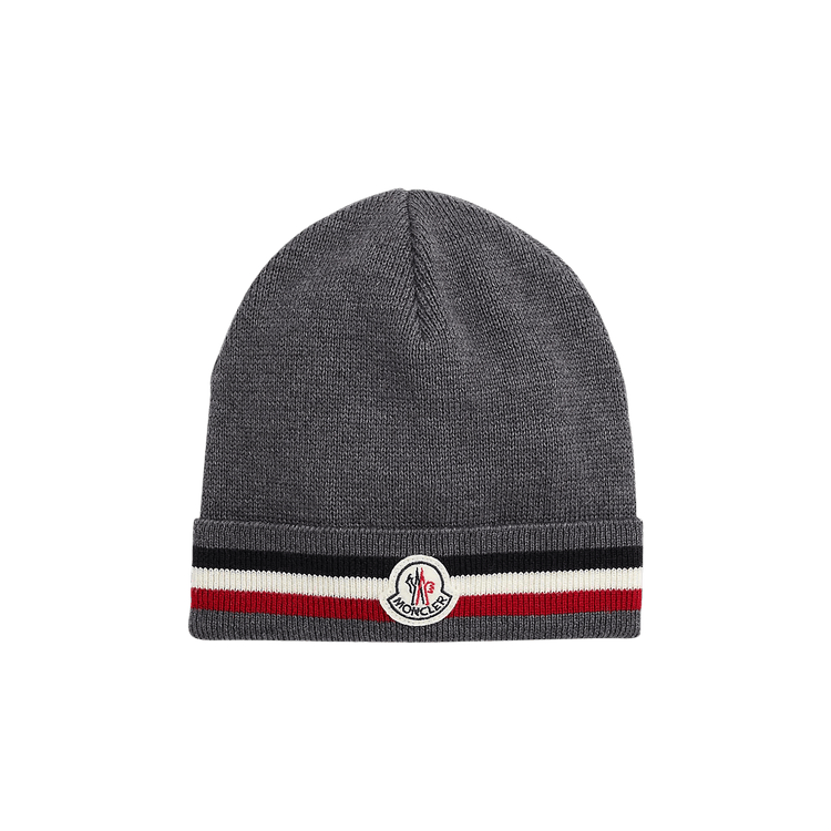 Moncler Striped Hat With Logo 'Grey'