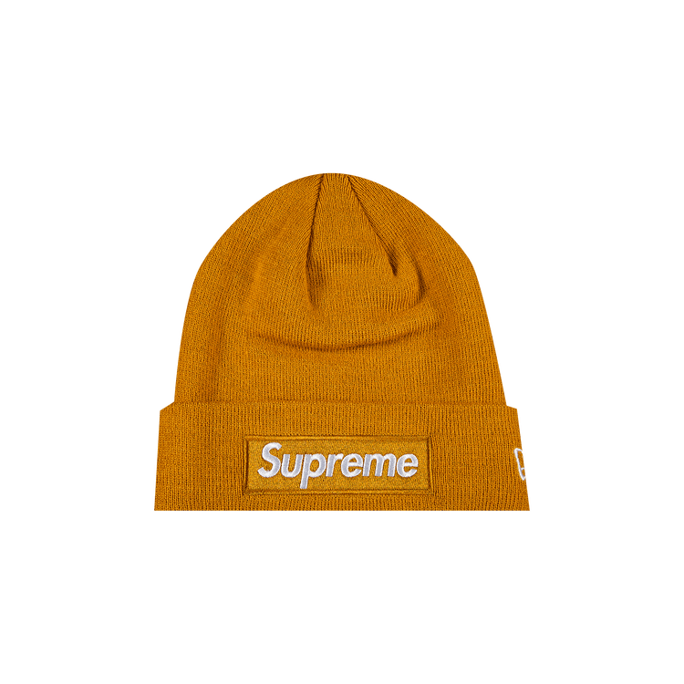 Supreme x New Era Box Logo Beanie 'Light Mustard'