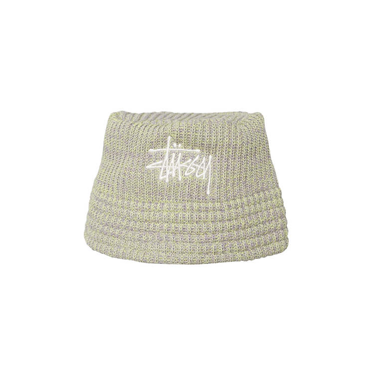 Stussy Mixed Yarn Knit Bucket Hat 'Lime'