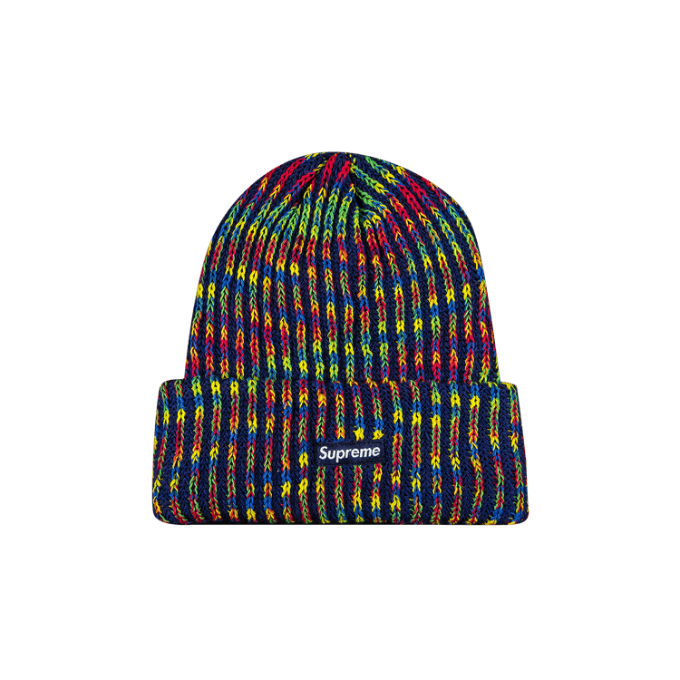 Supreme Rainbow Knit Loose Gauge Beanie 'Navy'