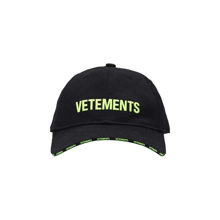 Vetements Iconic Logo Cap 'Black/Neon Yellow'
