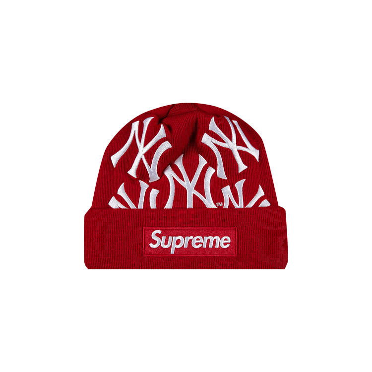 Supreme x New York Yankees x New Era Box Logo Beanie 'Red'