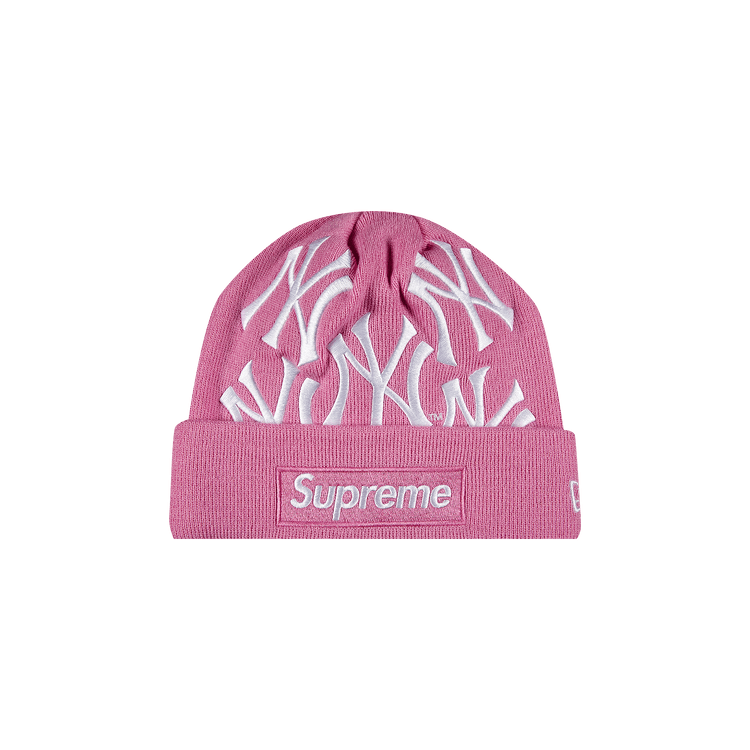 Supreme x New York Yankees x New Era Box Logo Beanie 'Pink'