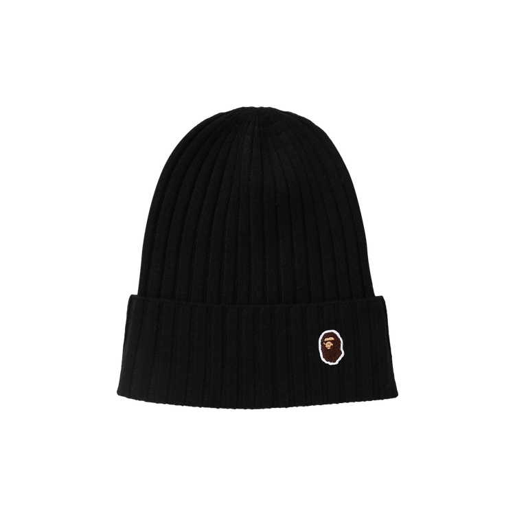 BAPE Ape Head One Point Knit Cap 'Black'