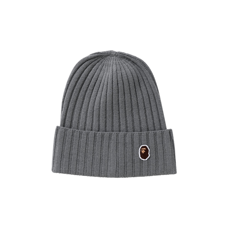 BAPE Ape Head One Point Knit Cap 'Grey'