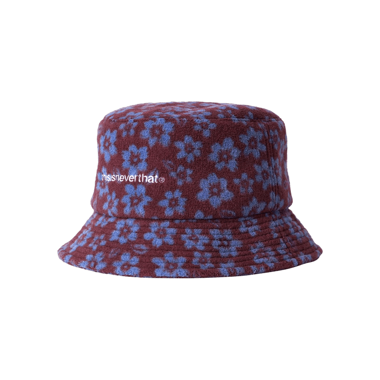 thisisneverthat Floral Fleece Bucket Hat 'Burgundy'